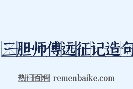 三胆师傅远征记造句是什么意思的图片